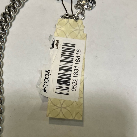 NWT Macy's Wild Orchid Semi Precious Blue Stone and Silver Statement Necklace - Picture 2 of 3